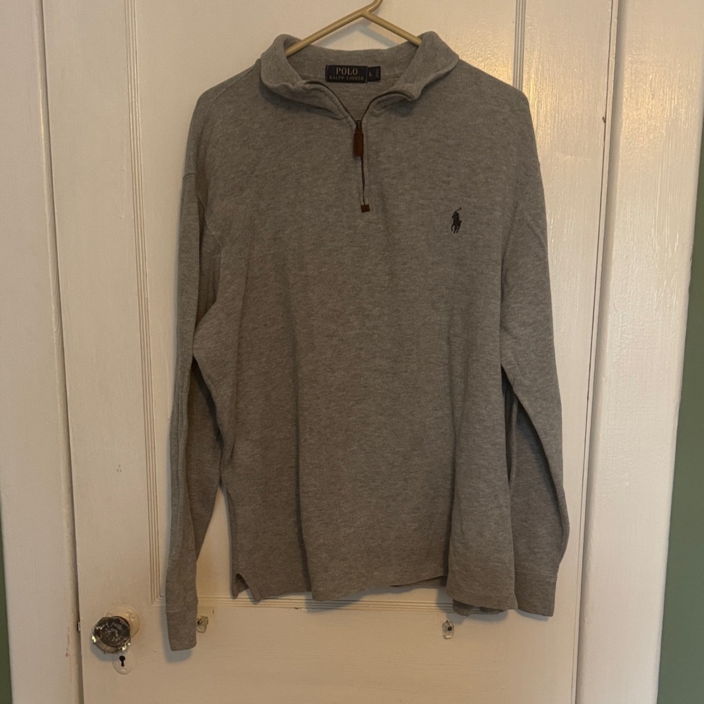 Polo by Ralph Lauren Light Gray Zip-Up Sweater